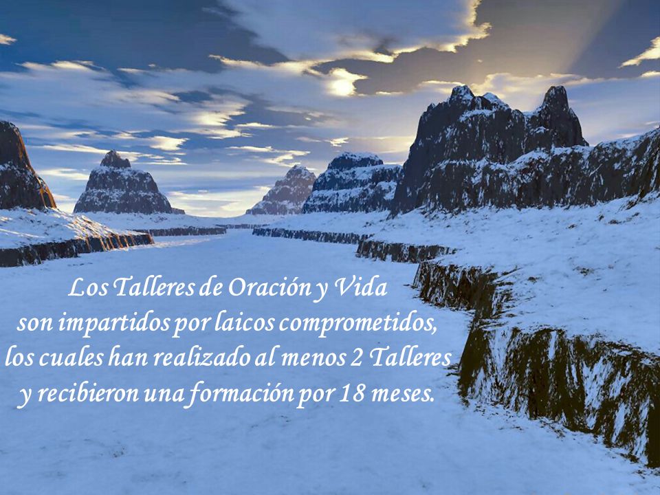 Los Talleres de Oración y Vida son impartidos por laicos comprometidos, los cuales han realizado al menos 2 Talleres y recibieron una formación por 18 meses.