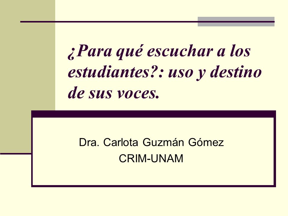 ¿Para qué escuchar a los estudiantes : uso y destino de sus voces.