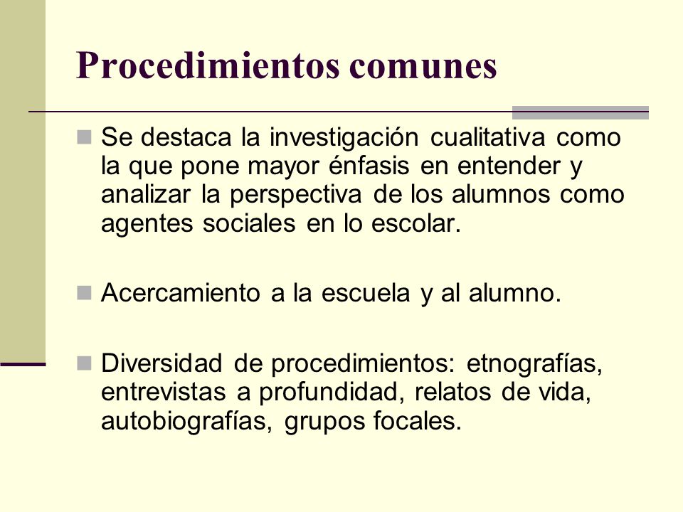 Procedimientos comunes