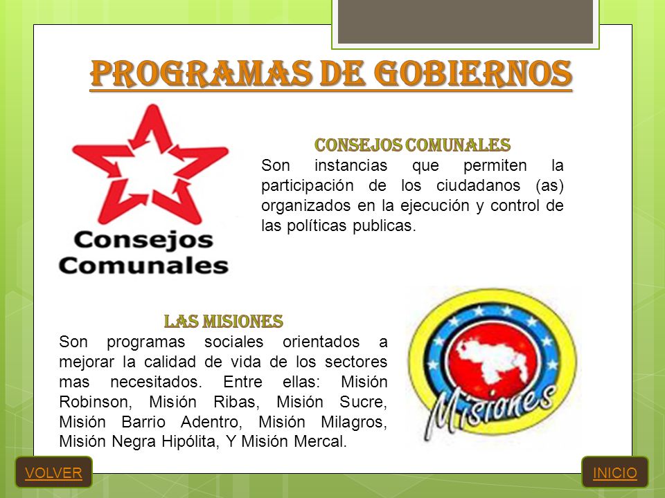 Programas de gobiernos