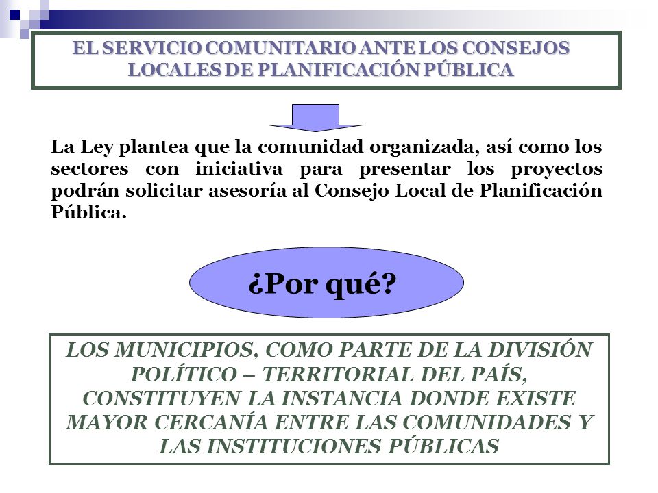 EL SERVICIO COMUNITARIO ANTE LOS CONSEJOS LOCALES DE PLANIFICACIÓN PÚBLICA