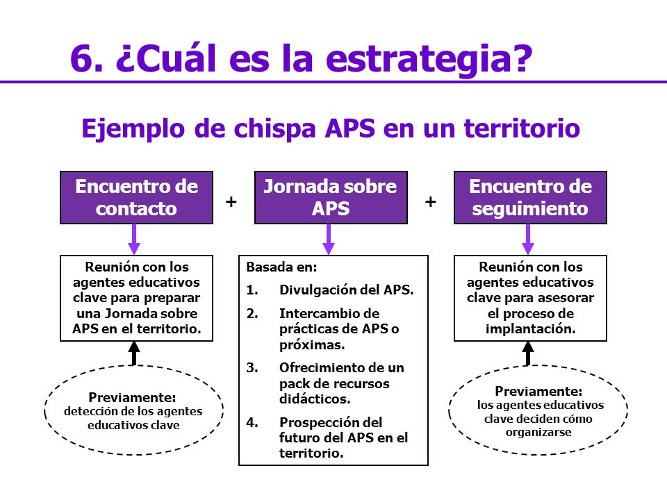 6. ¿Cuál es la estrategia Ejemplo de chispa APS en un territorio