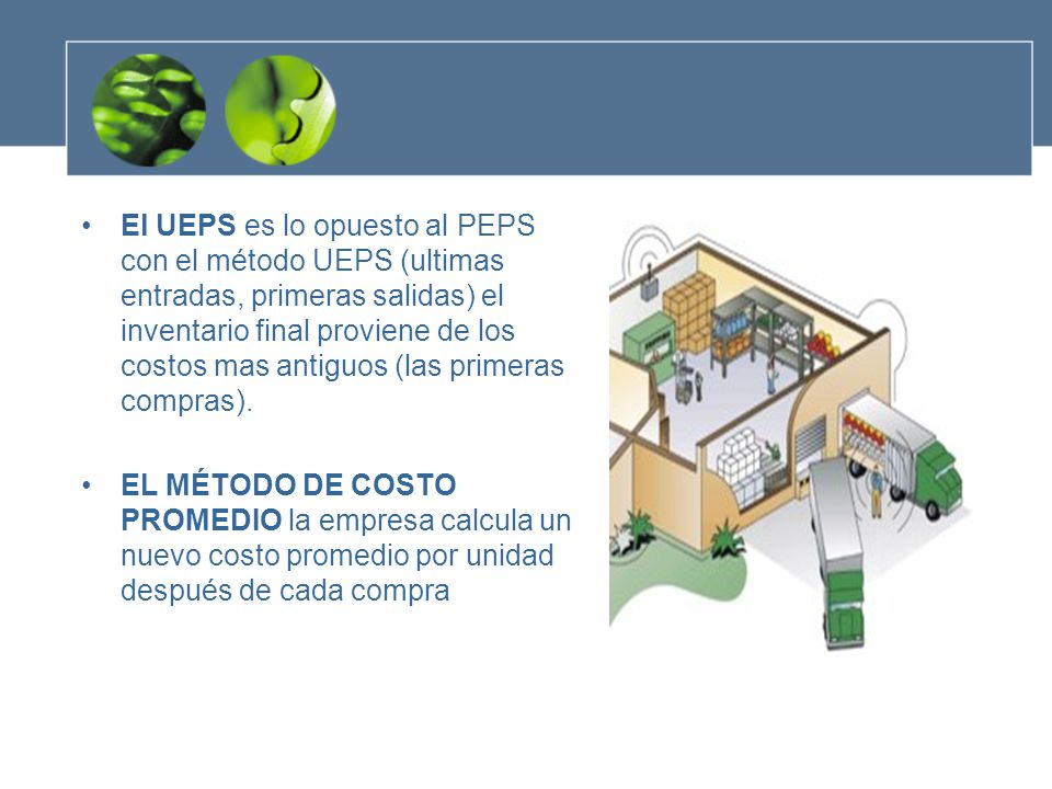 El UEPS es lo opuesto al PEPS con el método UEPS (ultimas entradas, primeras salidas) el inventario final proviene de los costos mas antiguos (las primeras compras).