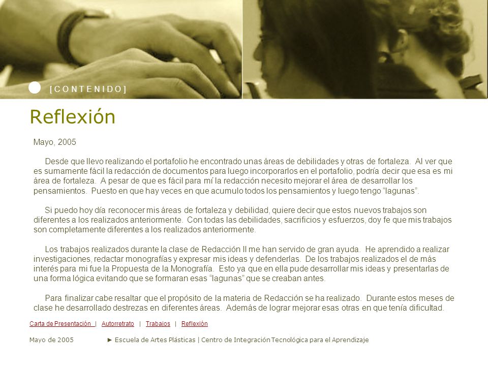 Reflexión [ C O N T E N I D O ] Mayo, 2005