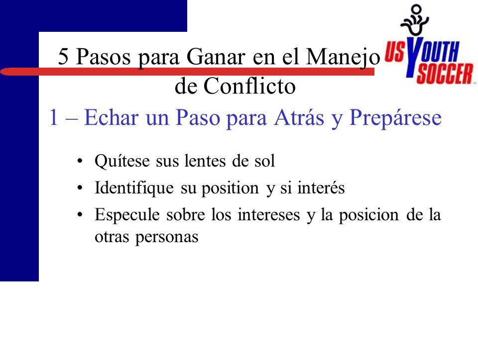 3/23/ Pasos para Ganar en el Manejo de Conflicto 1 – Echar un Paso para Atrás y Prepárese.