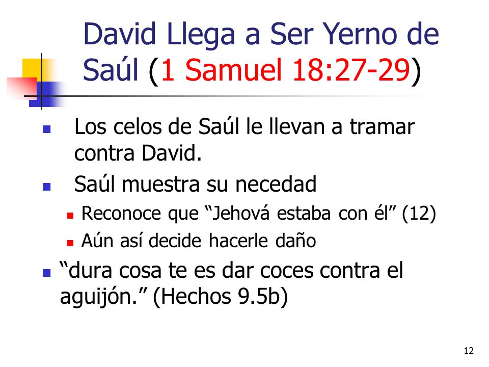David Llega a Ser Yerno de Saúl (1 Samuel 18:27-29)
