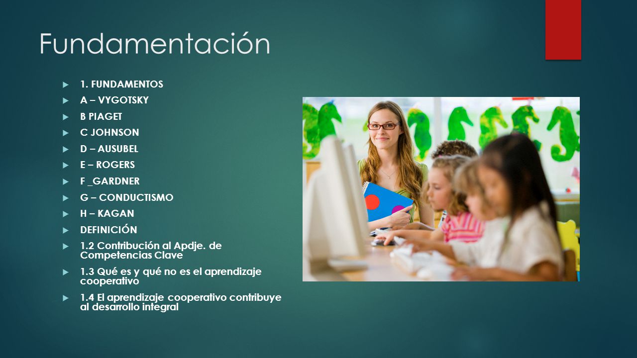 Fundamentación 1. FUNDAMENTOS A – VYGOTSKY B PIAGET C JOHNSON