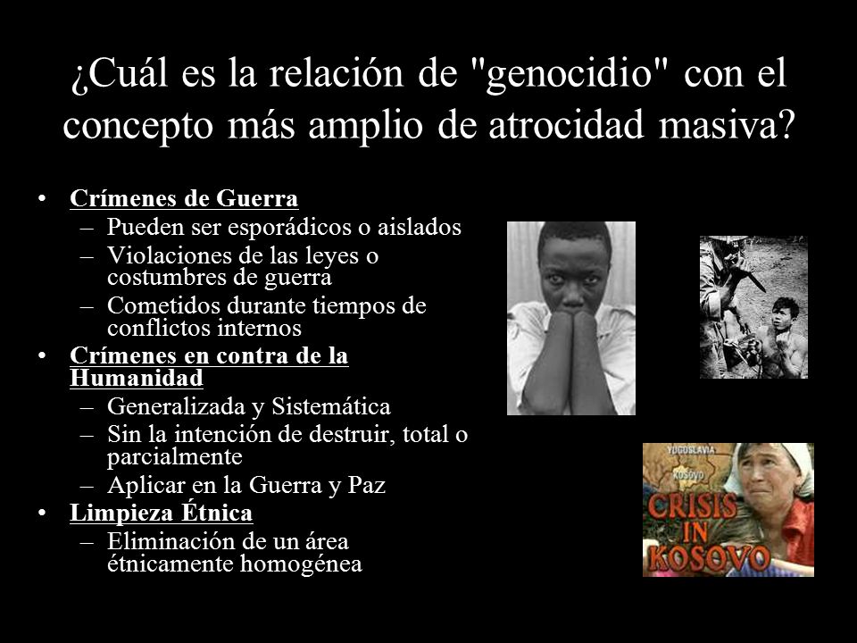 ¿Cuál es la relación de genocidio con el concepto más amplio de atrocidad masiva