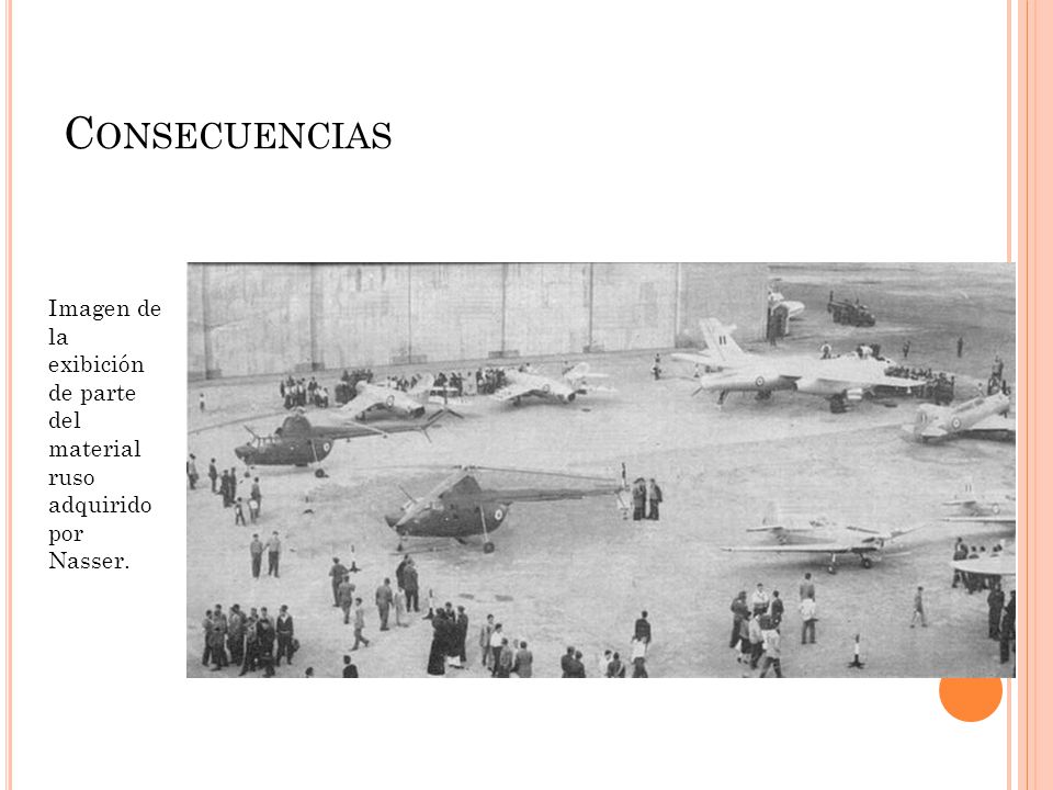 Consecuencias Imagen de la exibición de parte del material ruso adquirido por Nasser.