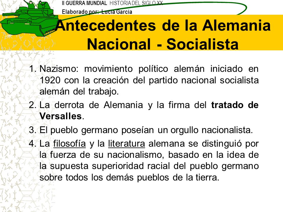 Antecedentes de la Alemania Nacional - Socialista