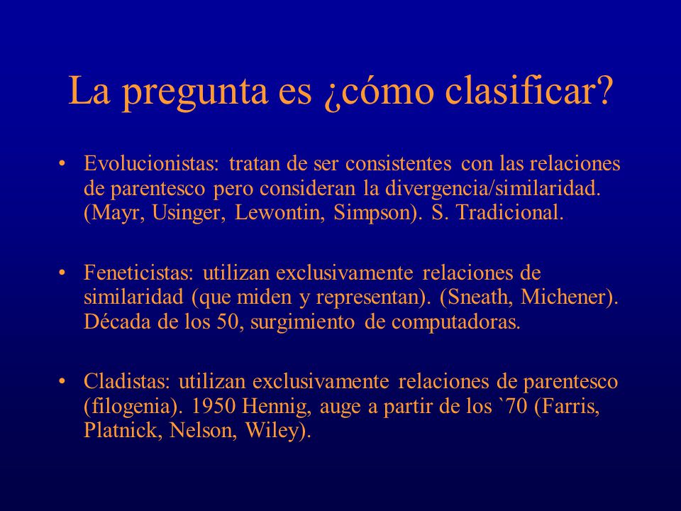 La pregunta es ¿cómo clasificar