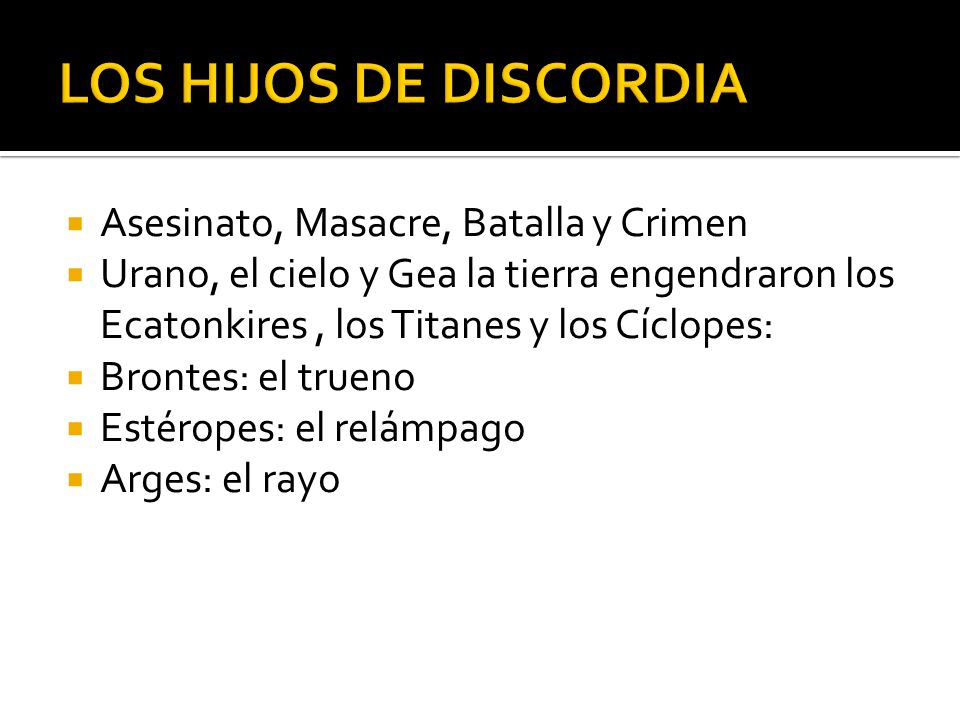 LOS HIJOS DE DISCORDIA Asesinato, Masacre, Batalla y Crimen