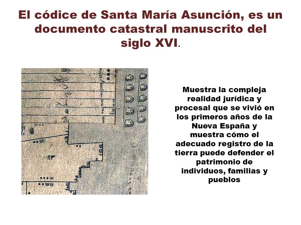 El códice de Santa María Asunción, es un documento catastral manuscrito del siglo XVI.