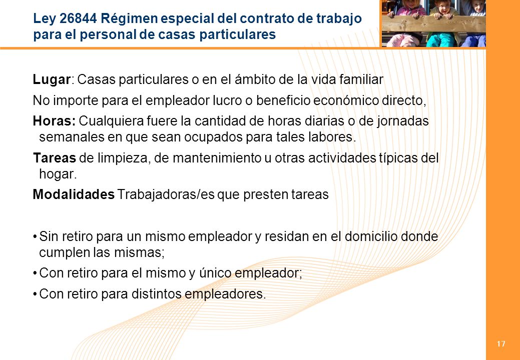 Ley Régimen especial del contrato de trabajo para el personal de casas particulares