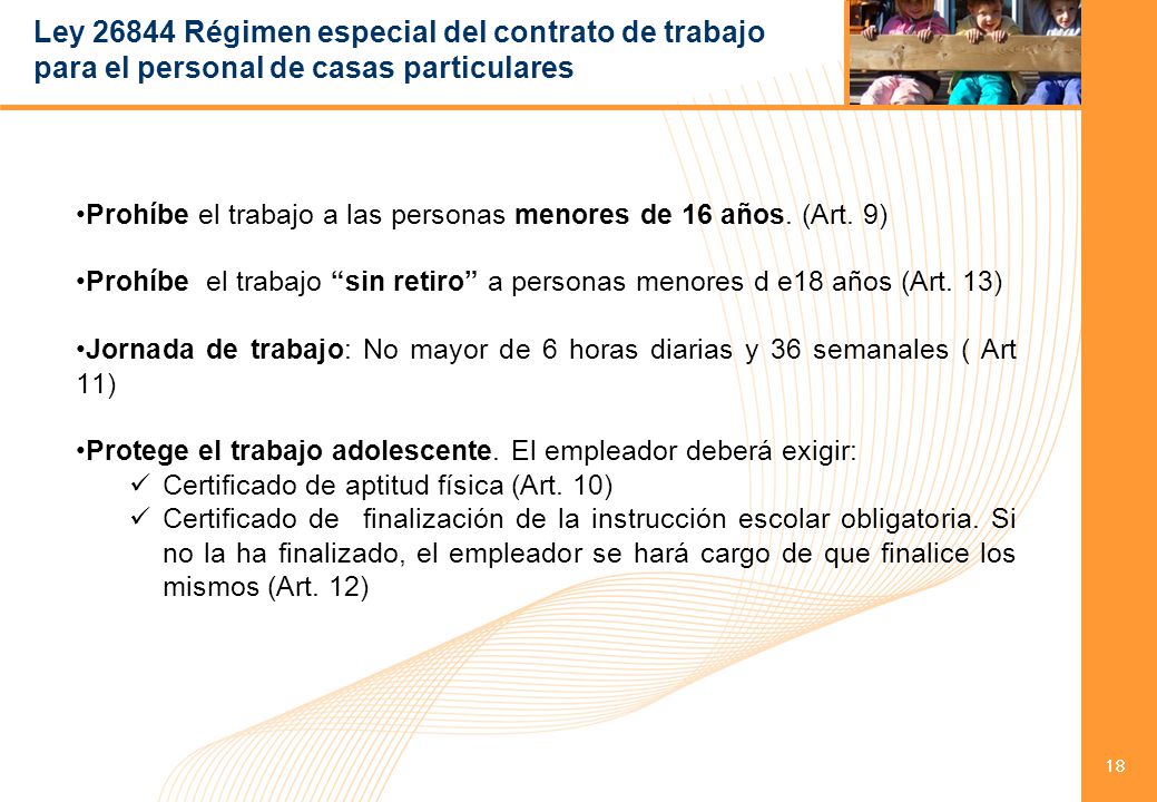 Ley Régimen especial del contrato de trabajo para el personal de casas particulares