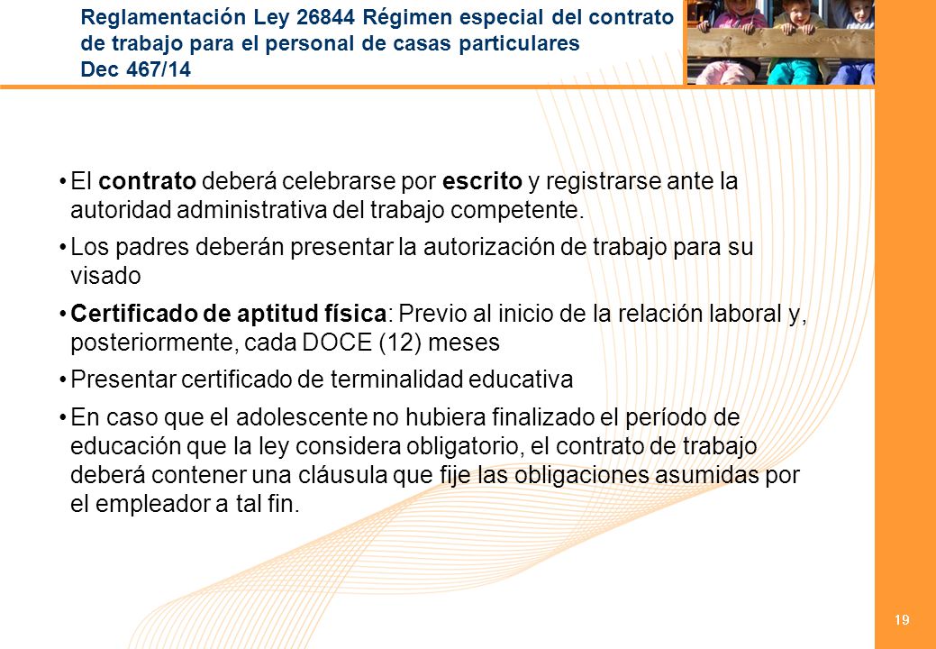 Los padres deberán presentar la autorización de trabajo para su visado