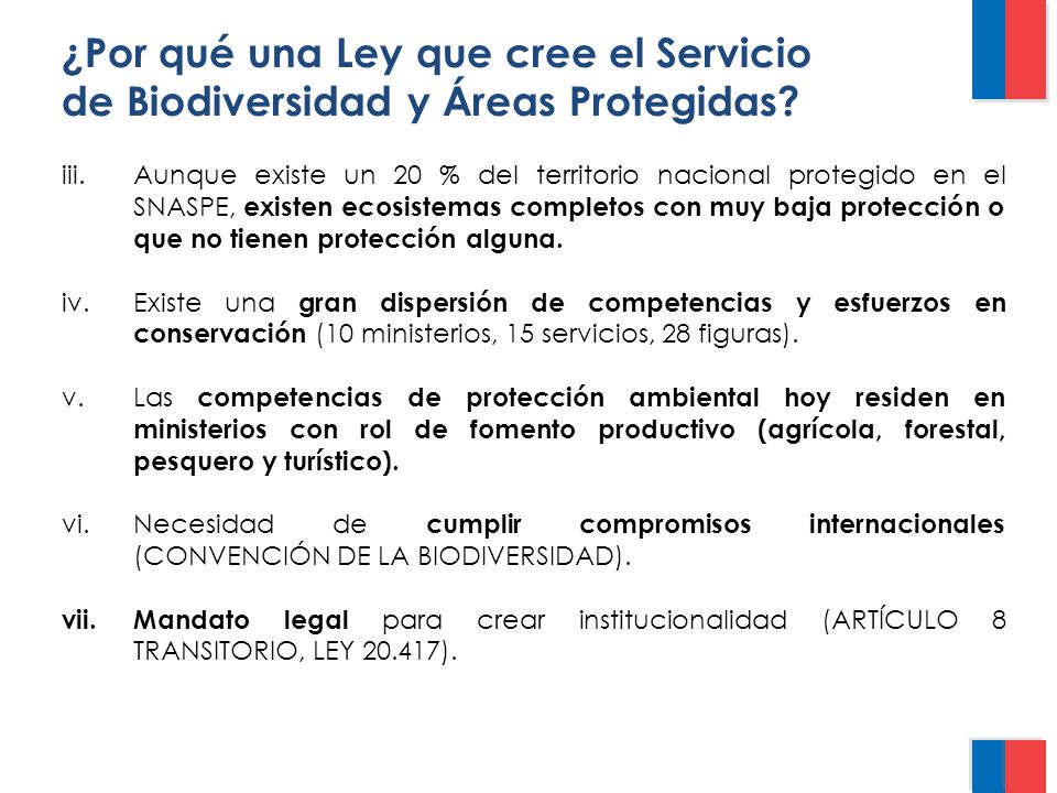 ¿Por qué una Ley que cree el Servicio de Biodiversidad y Áreas Protegidas