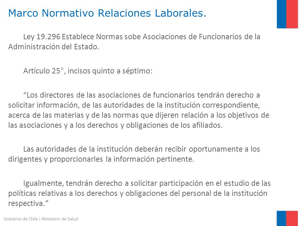 Marco Normativo Relaciones Laborales.