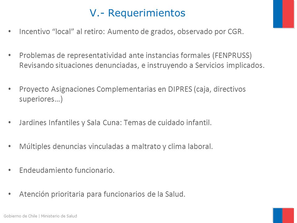 V.- Requerimientos Incentivo local al retiro: Aumento de grados, observado por CGR.
