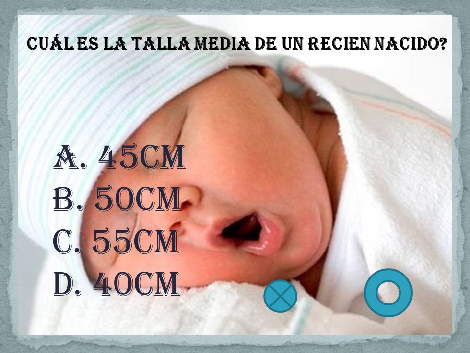 Cuál es la talla media de un recien nacido