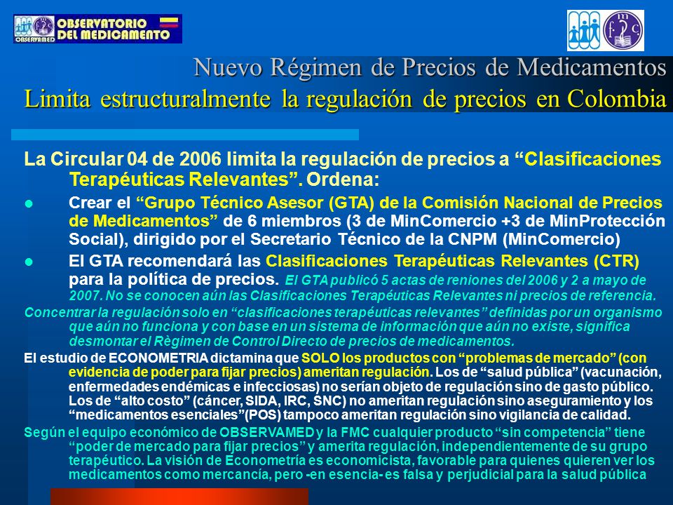 Nuevo Régimen de Precios de Medicamentos Limita estructuralmente la regulación de precios en Colombia
