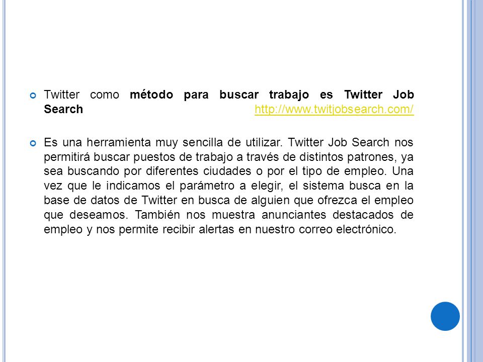 Twitter como método para buscar trabajo es Twitter Job Search