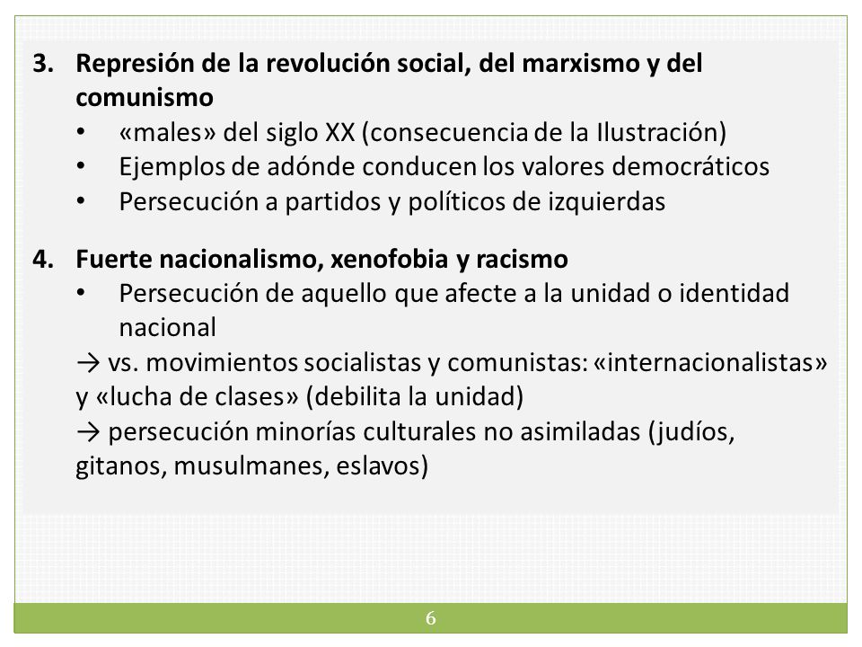 Represión de la revolución social, del marxismo y del comunismo