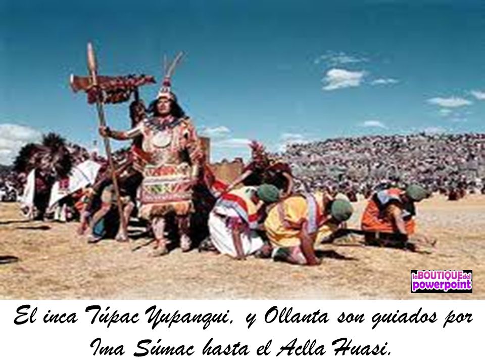El inca Túpac Yupanqui, y Ollanta son guiados por Ima Súmac hasta el Aclla Huasi.