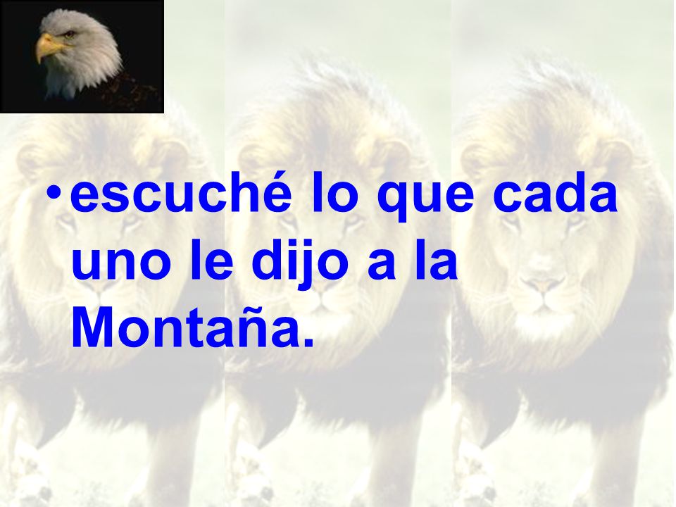 escuché lo que cada uno le dijo a la Montaña.