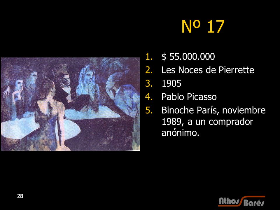Nº 17 $ Les Noces de Pierrette 1905 Pablo Picasso