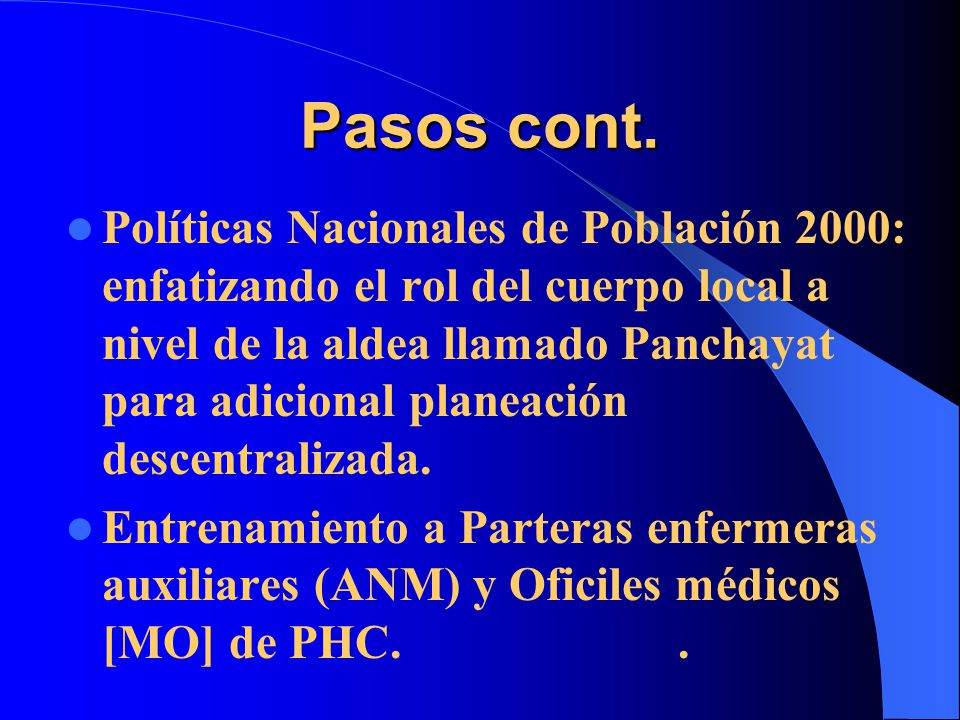 Pasos cont.