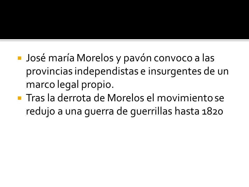 José maría Morelos y pavón convoco a las provincias independistas e insurgentes de un marco legal propio.