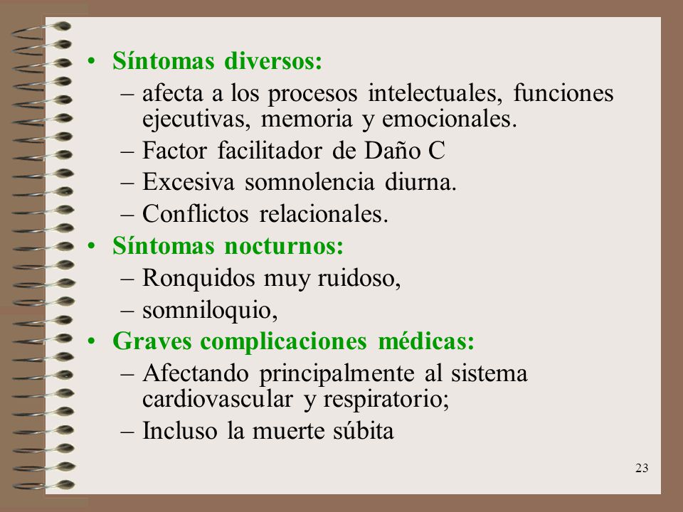 Síntomas diversos: afecta a los procesos intelectuales, funciones ejecutivas, memoria y emocionales.