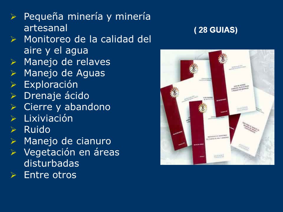 Pequeña minería y minería artesanal Monitoreo de la calidad del