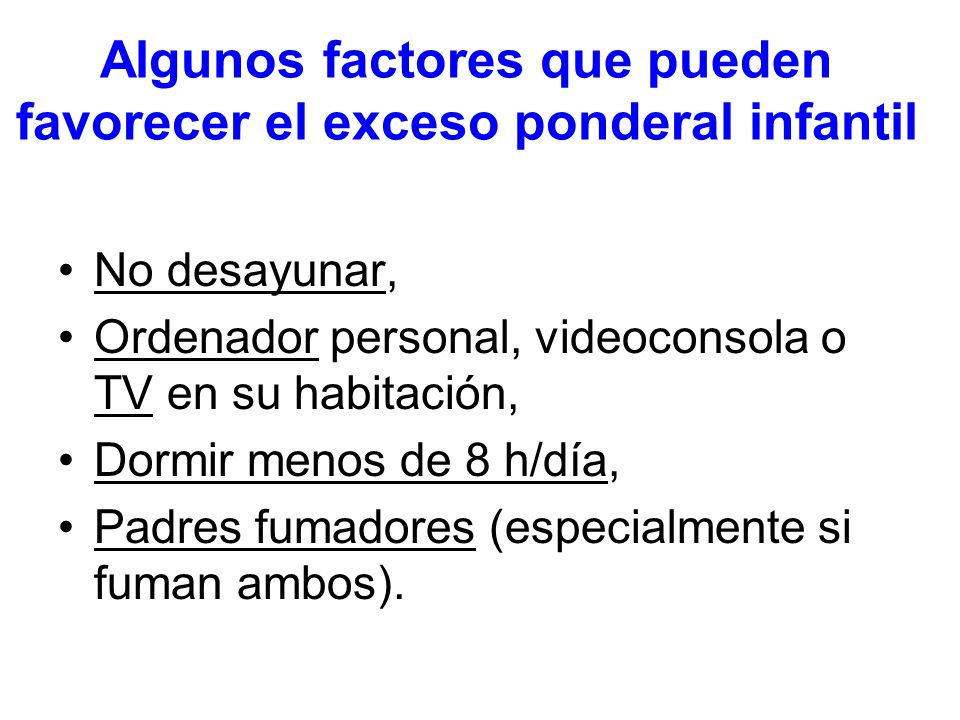 Algunos factores que pueden favorecer el exceso ponderal infantil