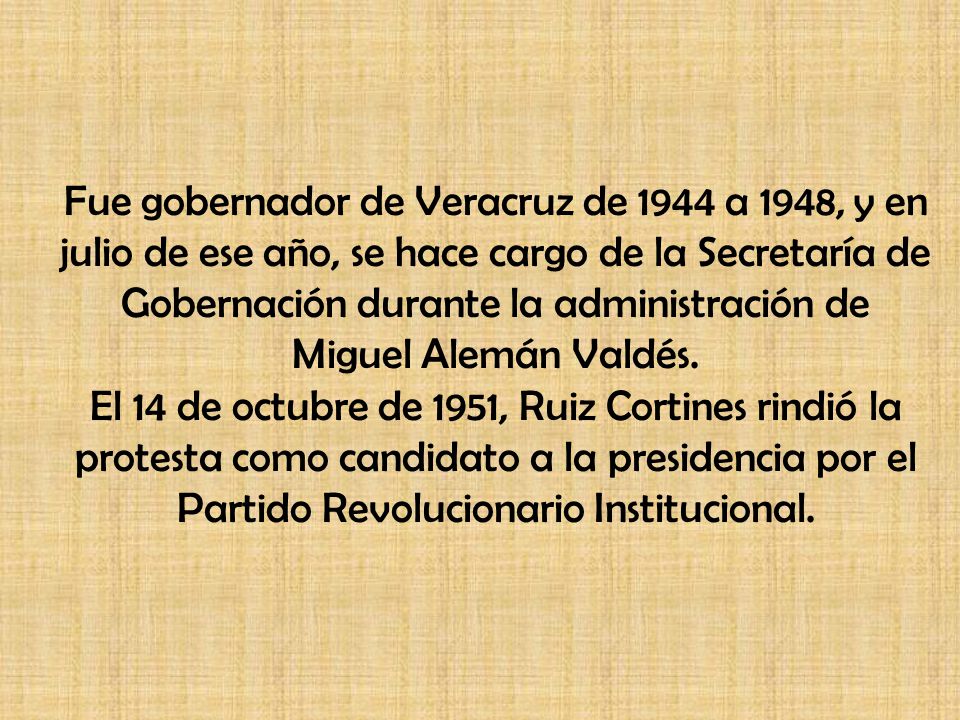 Fue gobernador de Veracruz de 1944 a 1948, y en julio de ese año, se hace cargo de la Secretaría de Gobernación durante la administración de Miguel Alemán Valdés.