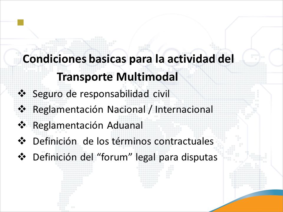 Kla Condiciones basicas para la actividad del Transporte Multimodal
