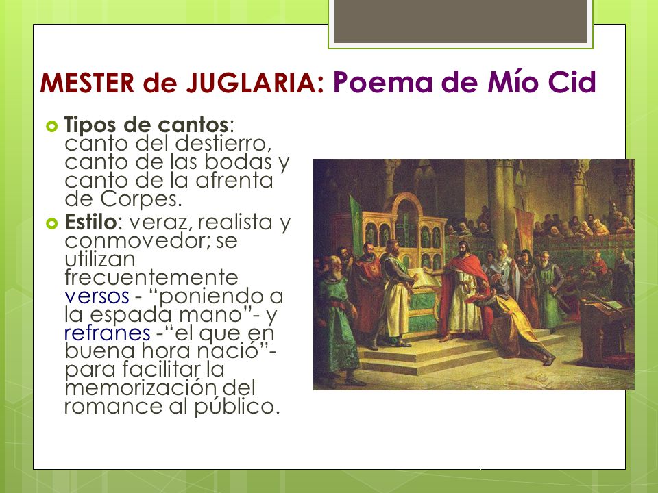 MESTER de JUGLARIA: Poema de Mío Cid