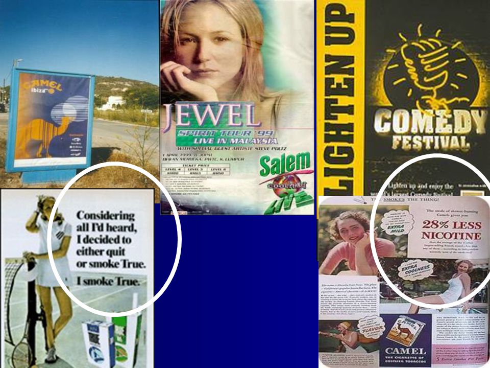 In Europe tobacco companies have targeted young people through sponsoring clubs, special party nights at clubs, music cds, and comedy festivals.