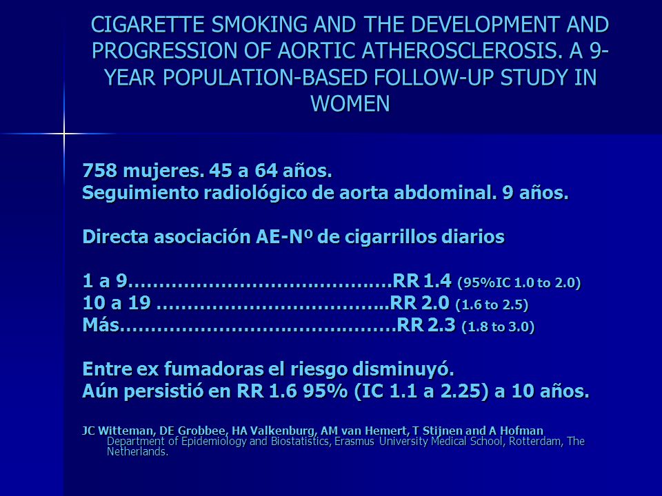 CIGARETTE SMOKING AND THE DEVELOPMENT AND PROGRESSION OF AORTIC ATHEROSCLEROSIS. A 9-YEAR POPULATION-BASED FOLLOW-UP STUDY IN WOMEN