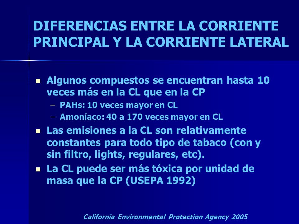 DIFERENCIAS ENTRE LA CORRIENTE PRINCIPAL Y LA CORRIENTE LATERAL