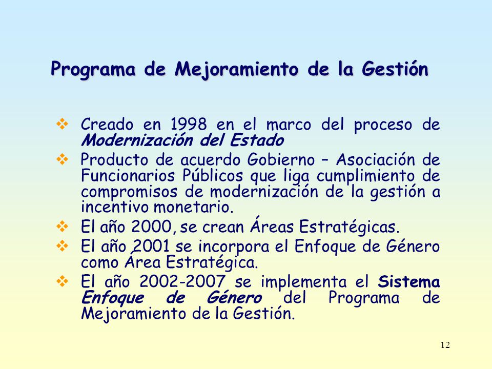 Programa de Mejoramiento de la Gestión
