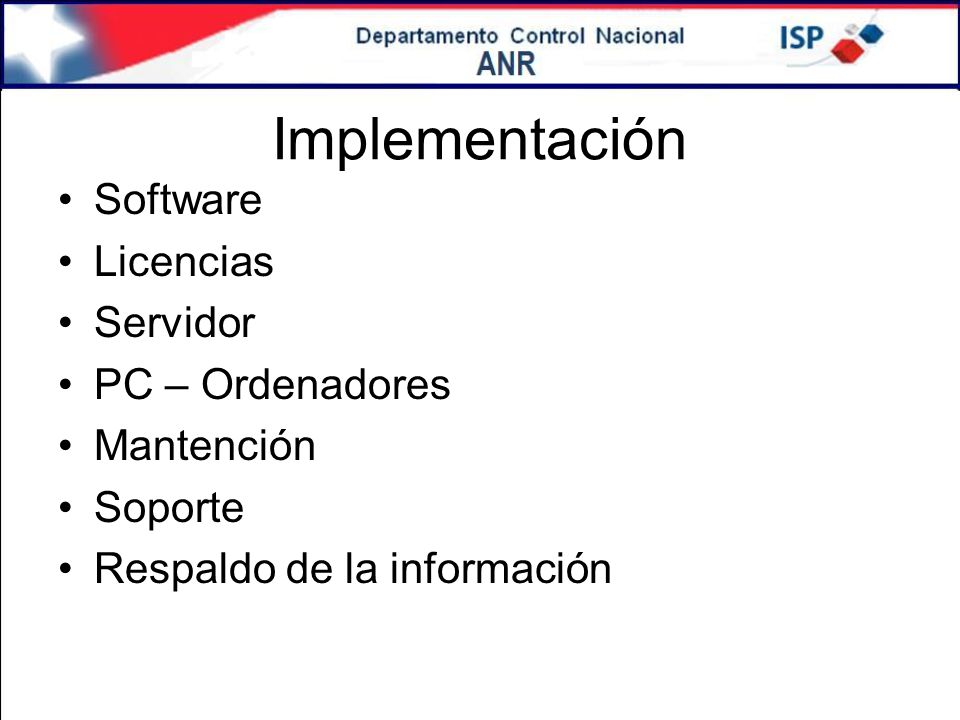 Implementación Software Licencias Servidor PC – Ordenadores Mantención