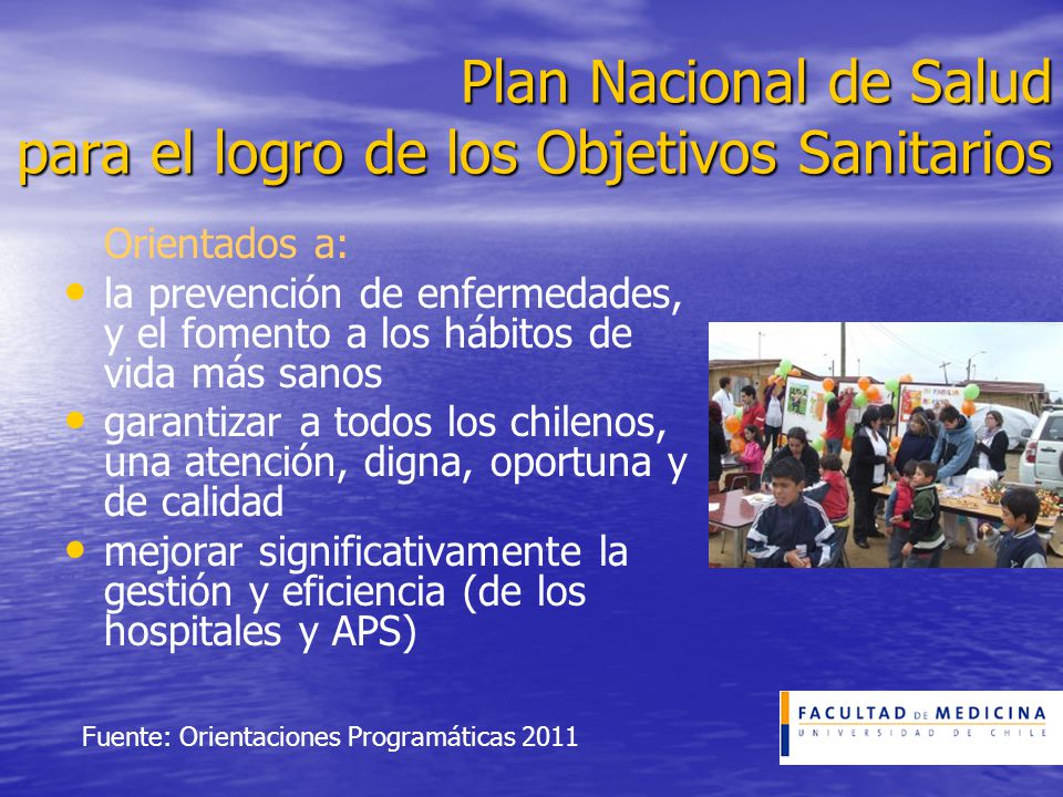 Plan Nacional de Salud para el logro de los Objetivos Sanitarios