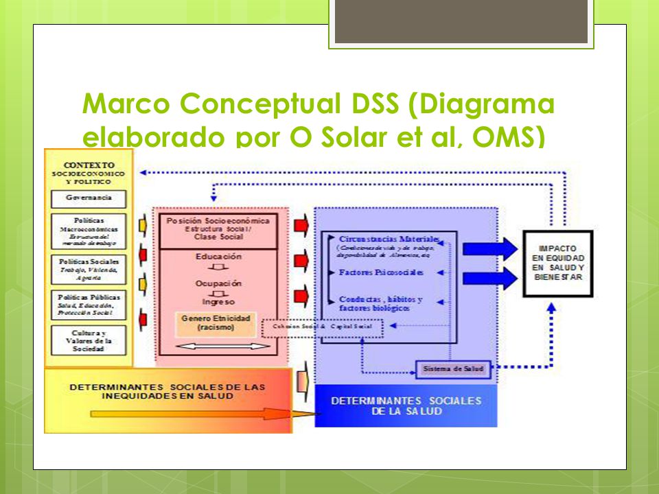 Marco Conceptual DSS (Diagrama elaborado por O Solar et al, OMS)
