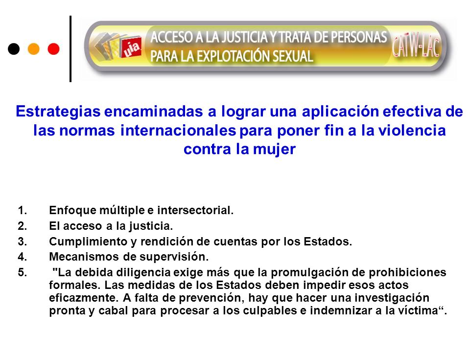 Estrategias encaminadas a lograr una aplicación efectiva de las normas internacionales para poner fin a la violencia contra la mujer