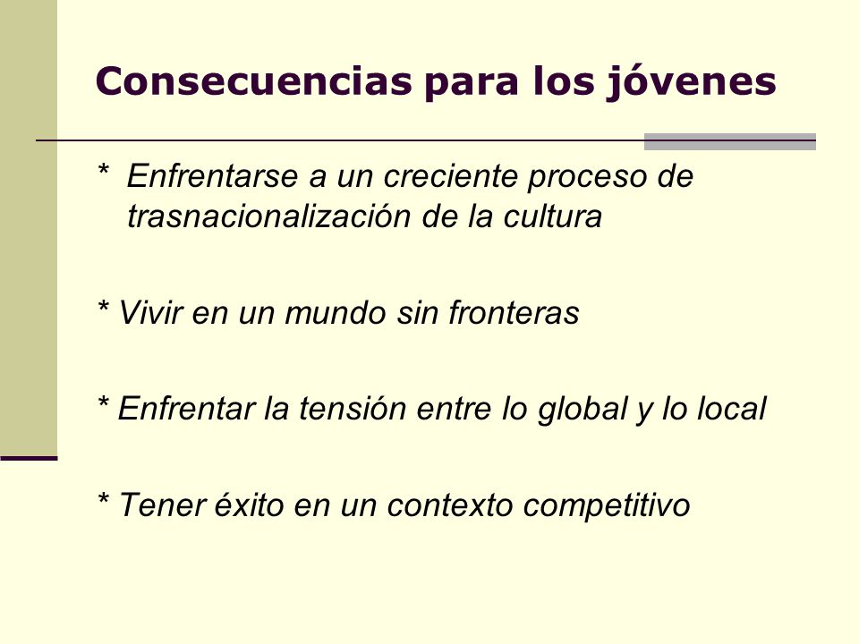 Consecuencias para los jóvenes