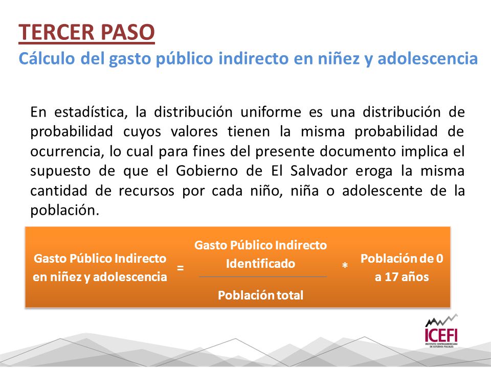 TERCER PASO Cálculo del gasto público indirecto en niñez y adolescencia.