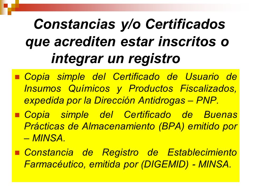 Constancias y/o Certificados que acrediten estar inscritos o integrar un registro