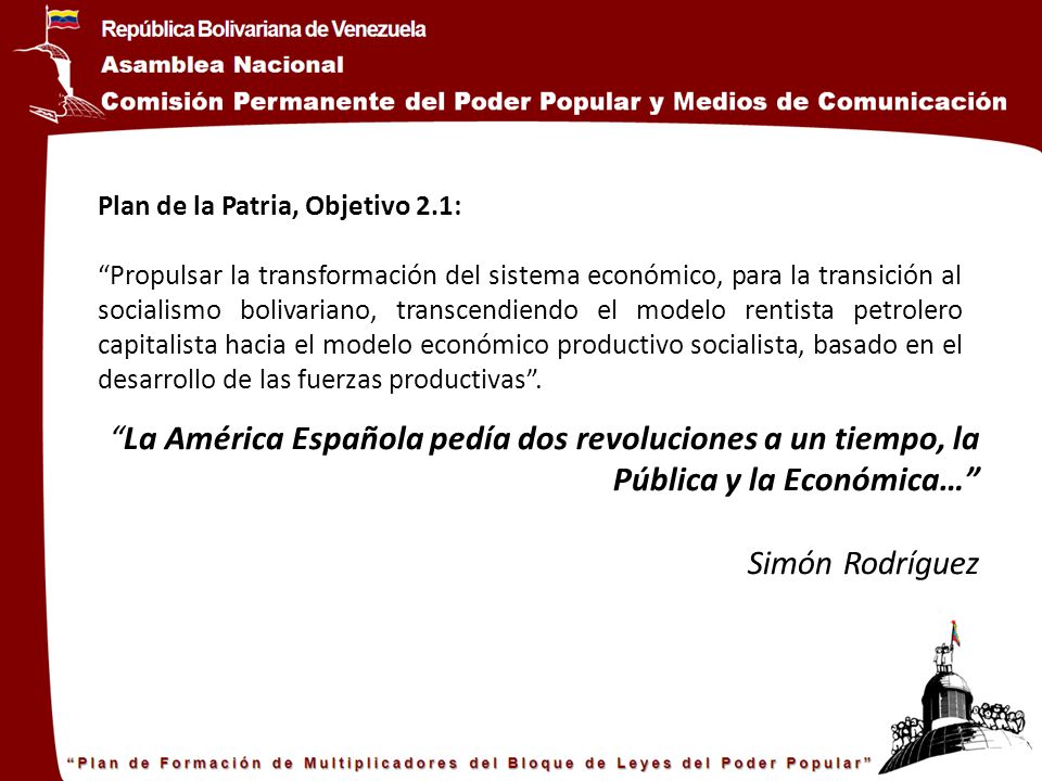 Plan de la Patria, Objetivo 2.1: